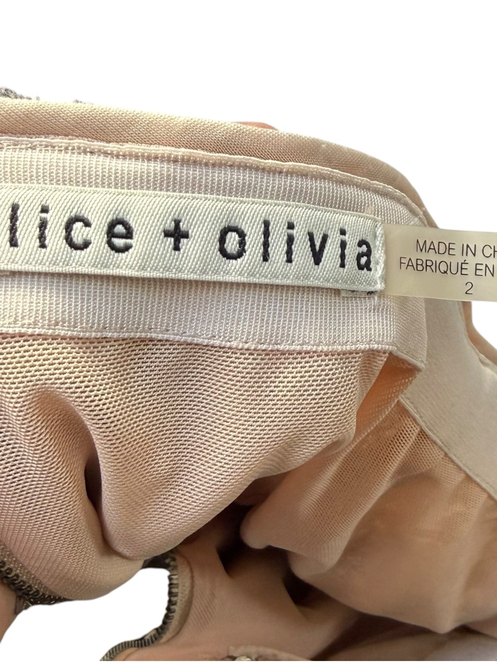 Alice + Olivia Sequin Cropped Top Pencil Midi Skirt Set Size 2 Champagne Gold - Picture 13 of 15